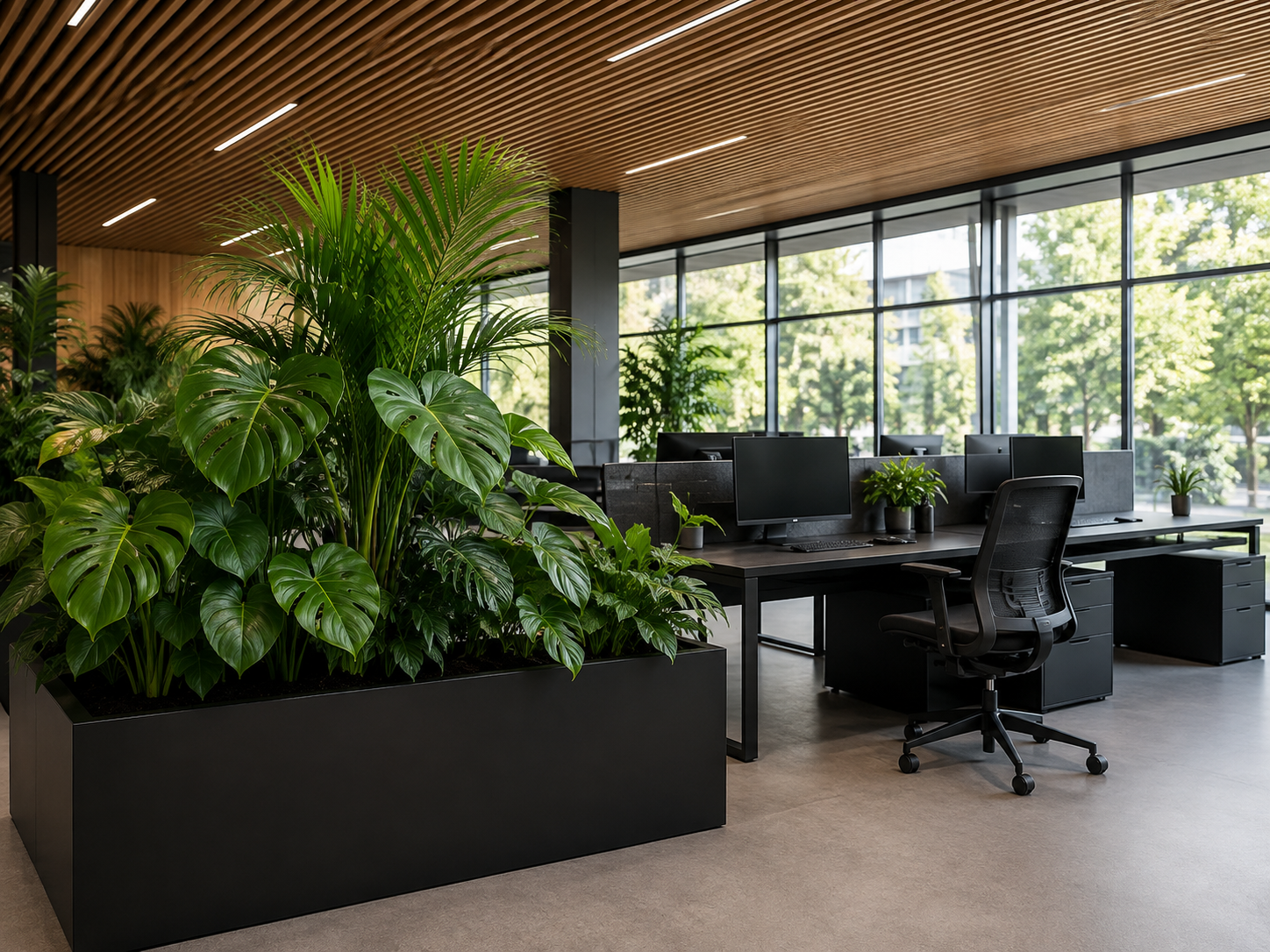 Office interior plantscaping